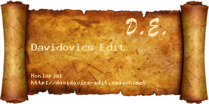 Davidovics Edit névjegykártya